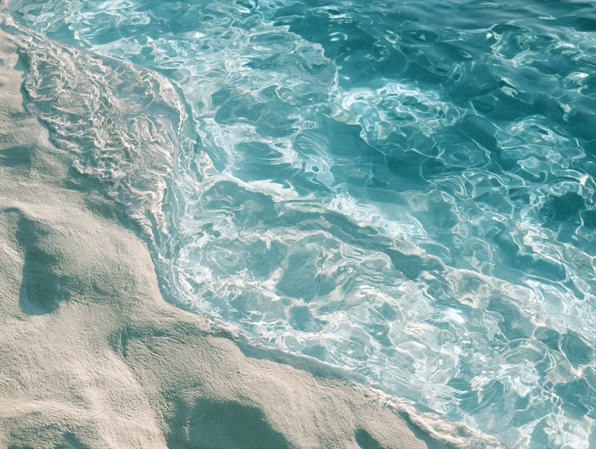 Calcium scale visible at a swimming pool waterline