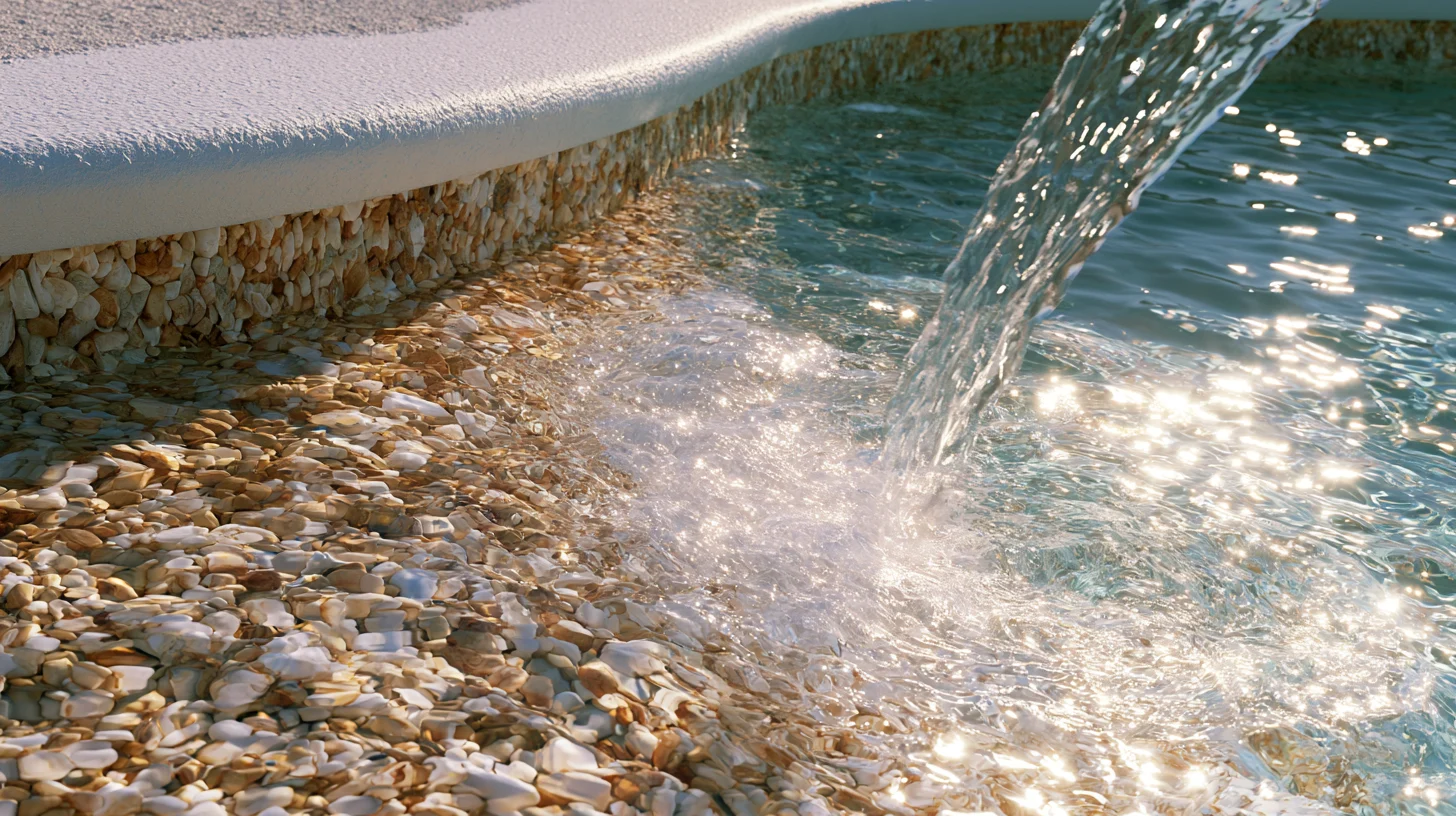 Water running into a newly finished pool during the first fill