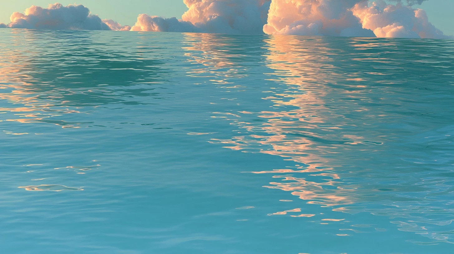 Sunlit swimming pool water surface with gentle ripples