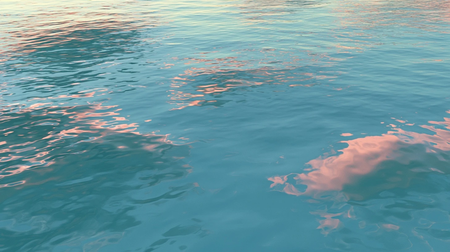 Sunlit swimming pool water surface with gentle ripples