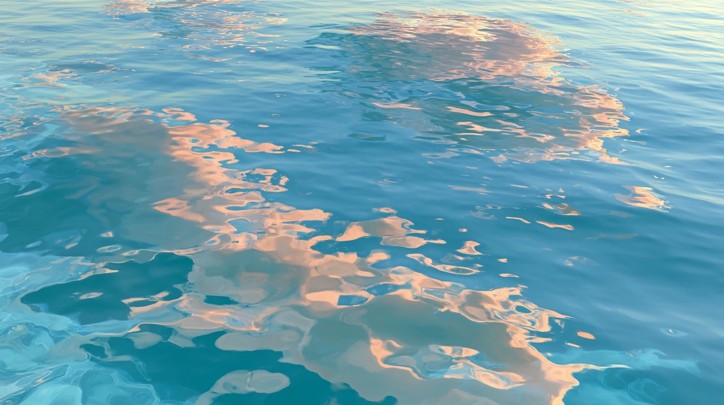 Sunlit swimming pool water surface with gentle ripples