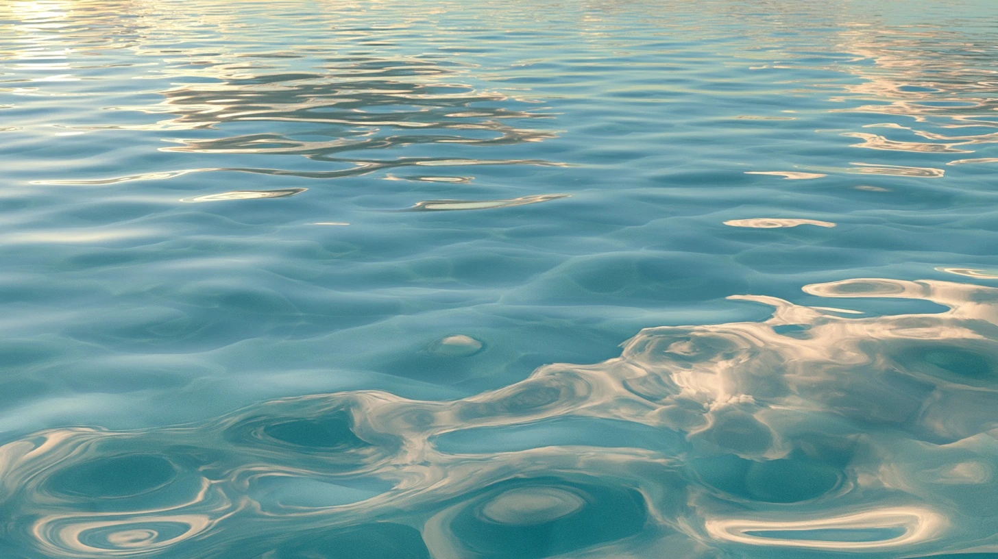 Sunlit swimming pool water surface with gentle ripples